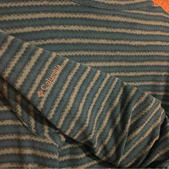 Columbia half zip large blue striped thermal fleece - Picture 9 of 12
